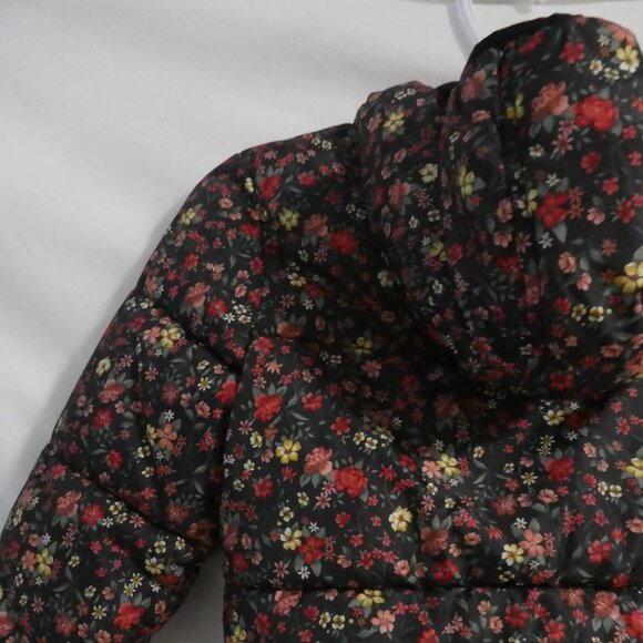 OLD NAVY | small (6-7) | Floral Hooded Quilted Puffer Jacket | Fleece Lined - Picture 13 of 16